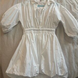 White Puff Sleeve Dress